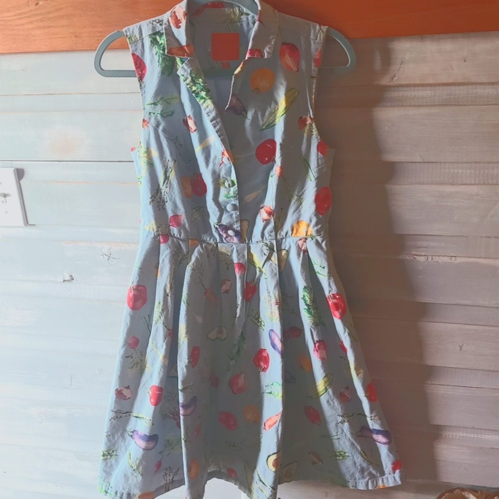 Modcloth Sleeveless Dress -Vegetable Print!